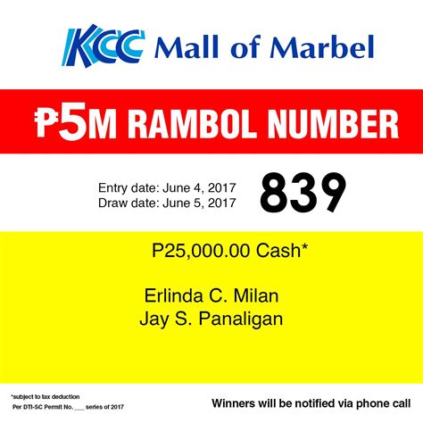 kcc rambol number|KCC Malls — For every single receipt worth P300 at KCC .